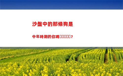 沙盤中的那條狗是中年時期的你嗎？插圖6